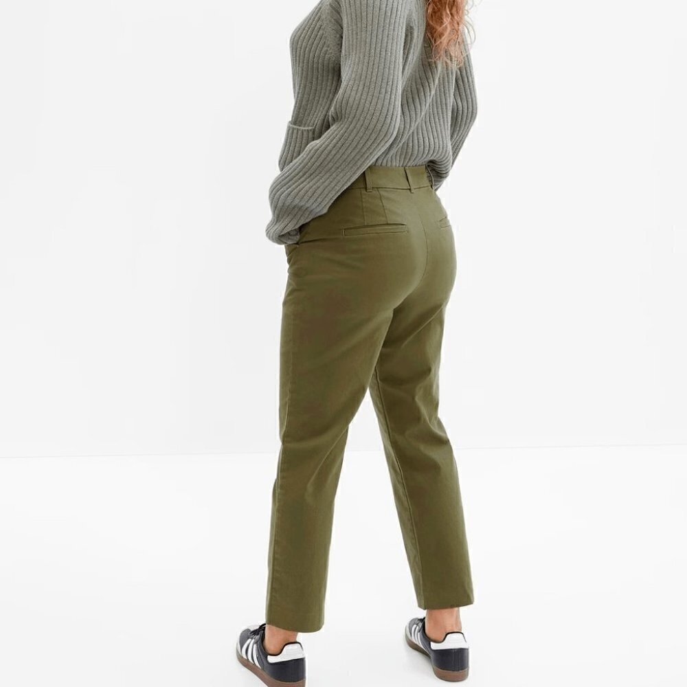 GAP High Rise Slim Stretch Khakis Chino Ankle Pants Work Black 10 PETITE  NWT - Picture 3 of 10